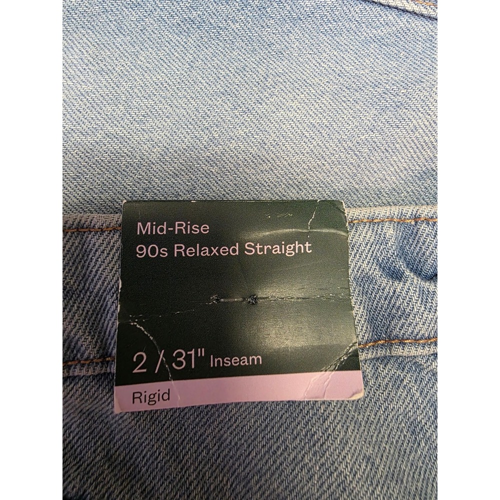 Wild Fable Womens 90s Relaxed Straight Jeans Medium Wash Piping Size 2 31 Inseam - Picture 6 of 7